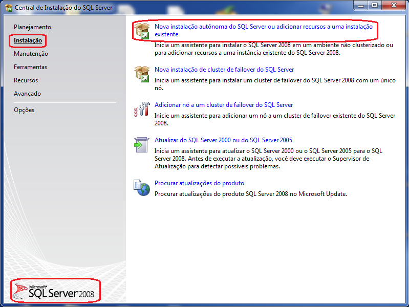 Instalando SQL 2008